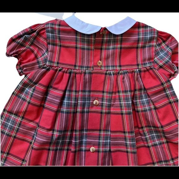 Tutto Piccolo Smocked Plaid Dress Red Girl’s 24 Months 2T Collared Holiday Party - Picture 8 of 16